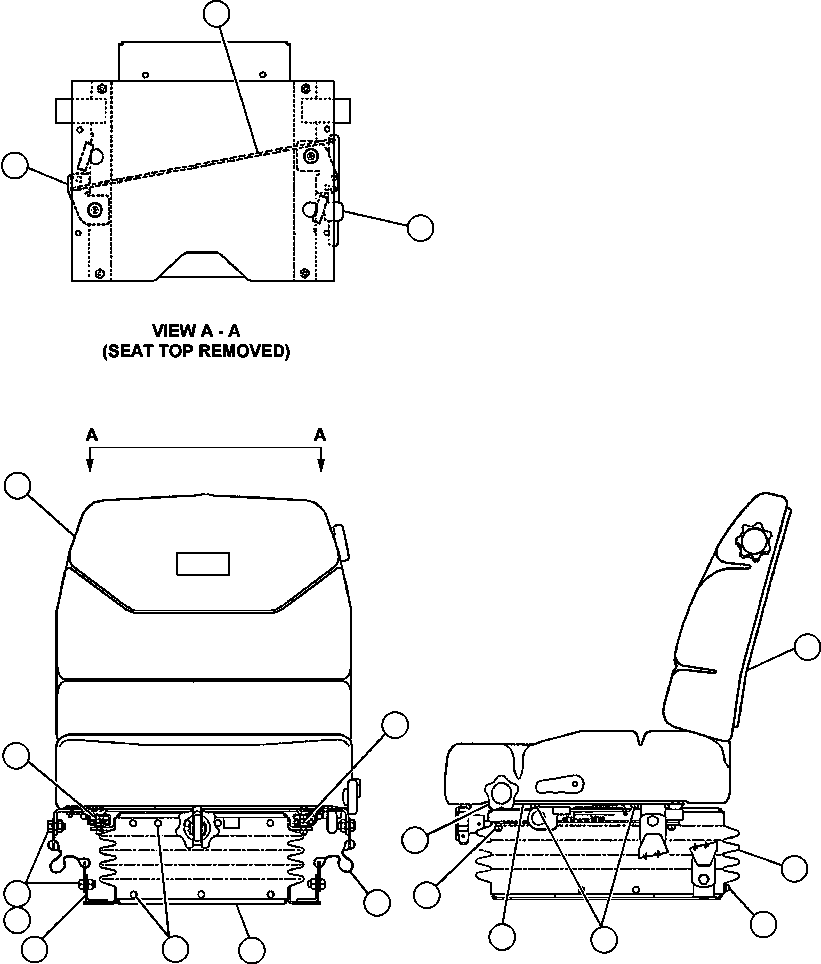 Komatsu parts book diagram for 330M S/N A10190-A10195 (DH637) (SA12V140Z-1): OPERATOR'S SEAT ASSEMBLY (561-57-A1150)