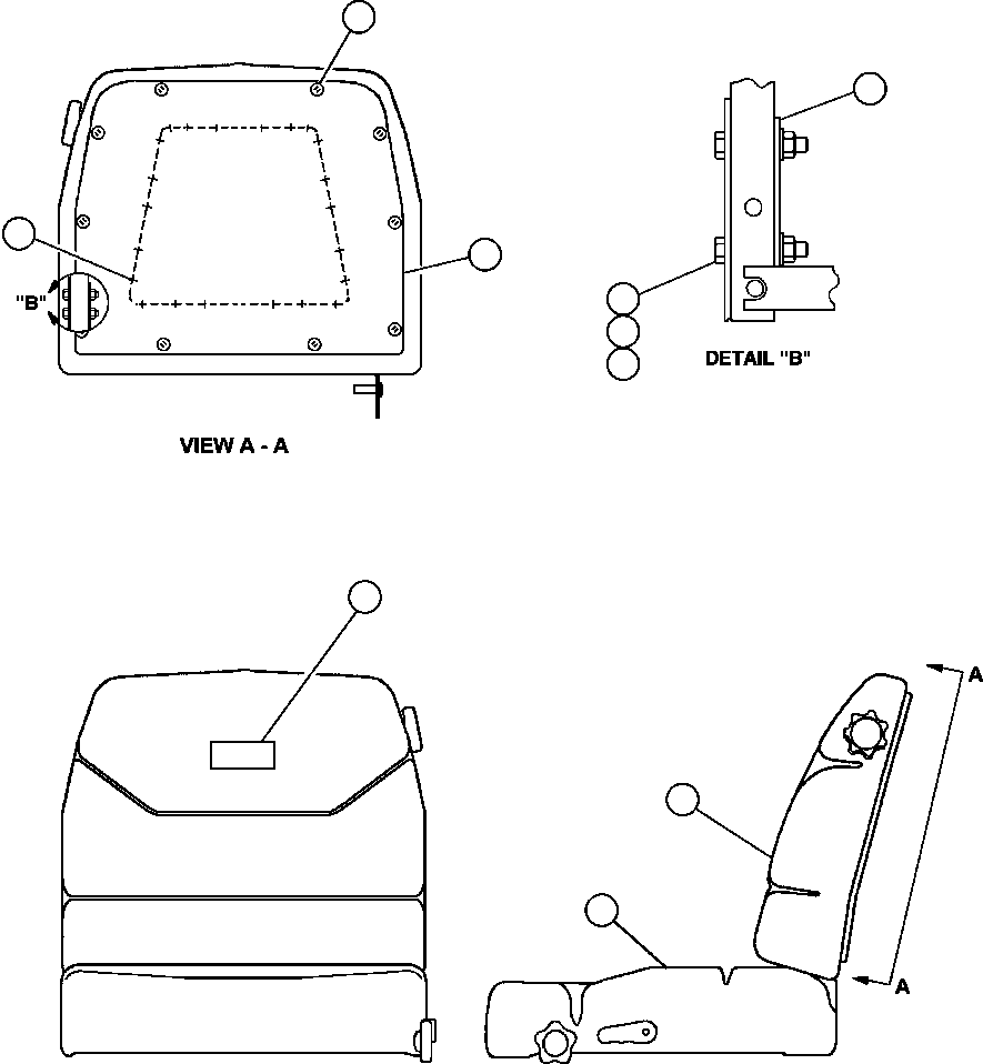 Komatsu parts book diagram for 330M S/N A10190-A10195 (DH637) (SA12V140Z-1): SEAT TOP ASSEMBLY (LA0244)