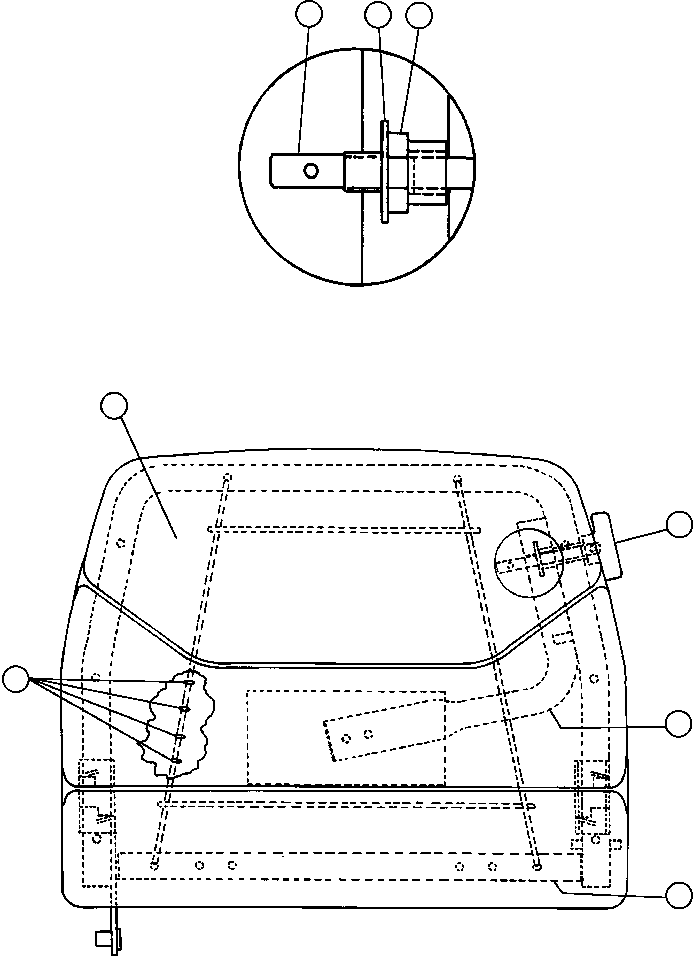 Komatsu parts book diagram for 330M S/N A10190-A10195 (DH637) (SA12V140Z-1): BACKREST CUSHION ASSEMBLY (LA0245)