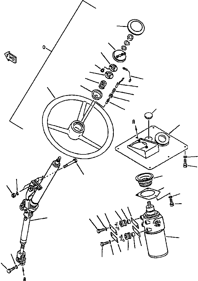 Komatsu parts book diagram for 330M S/N A10190-A10195 (DH637) (SA12V140Z-1): STEERING WHEEL & COLUMN INSTALLATION