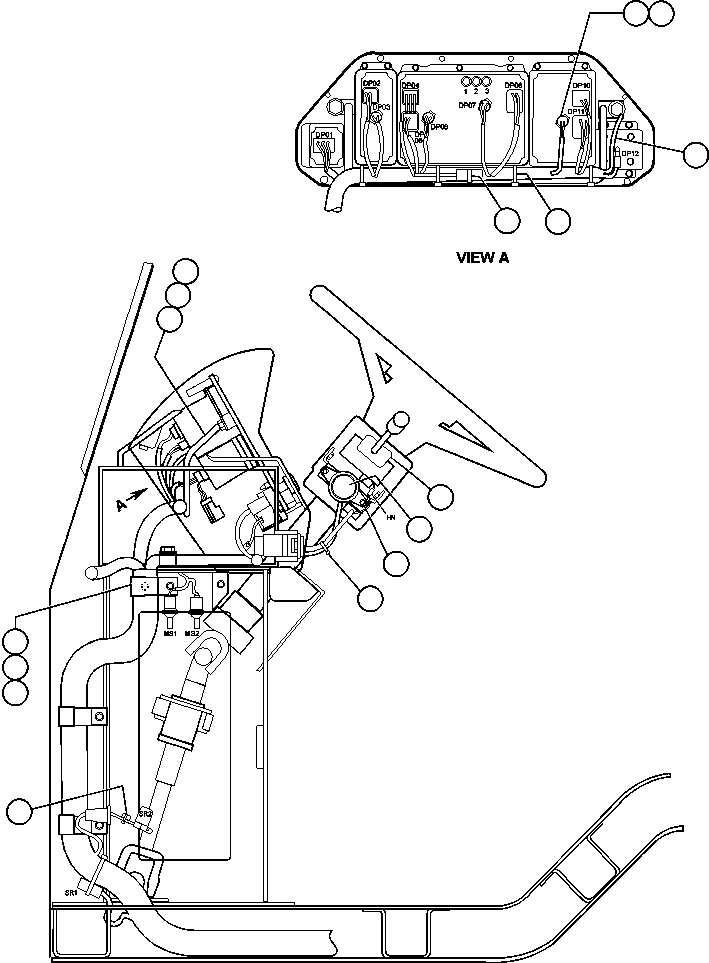Komatsu parts book diagram for 330M S/N A10190-A10195 (DH637) (SA12V140Z-1): WIRING INSTALLATION - DASH