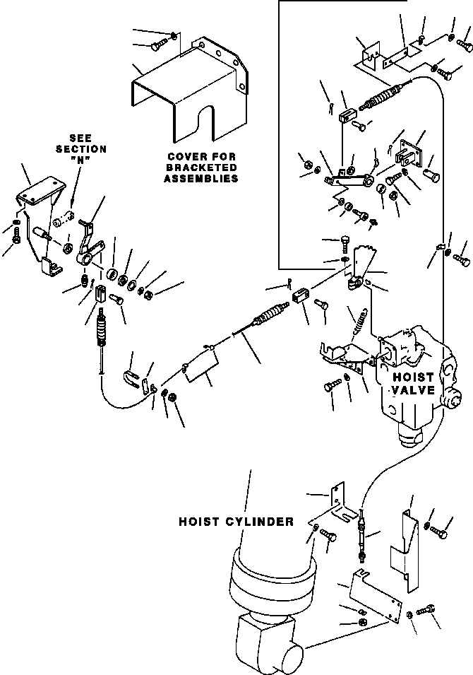 Komatsu parts book diagram for 330M S/N A10190-A10195 (DH637) (SA12V140Z-1): DUMP CONTROL LINKAGE - 1