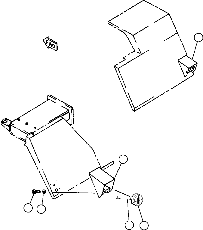 Komatsu parts book diagram for 330M S/N A10190-A10195 (DH637) (SA12V140Z-1): WORK LAMP (FENDER)