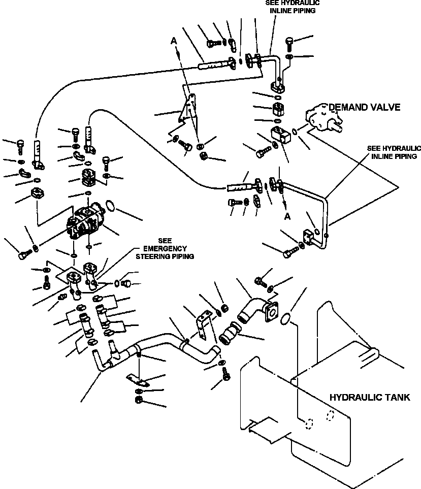 Komatsu parts book diagram for 330M S/N A10190-A10195 (DH637) (SA12V140Z-1): HYDRAULIC PIPING - 1