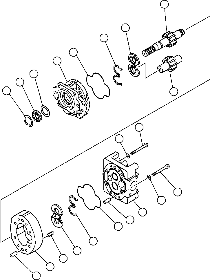 Komatsu parts book diagram for 330M S/N A10190-A10195 (DH637) (SA12V140Z-1): HYD PUMP (BRAKE COOLING) - 3 (705-12-49240)