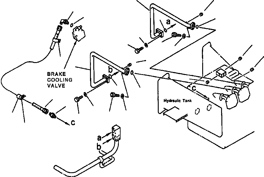 Komatsu parts book diagram for 330M S/N A10190-A10195 (DH637) (SA12V140Z-1): BRAKE COOLING PIPING - 1