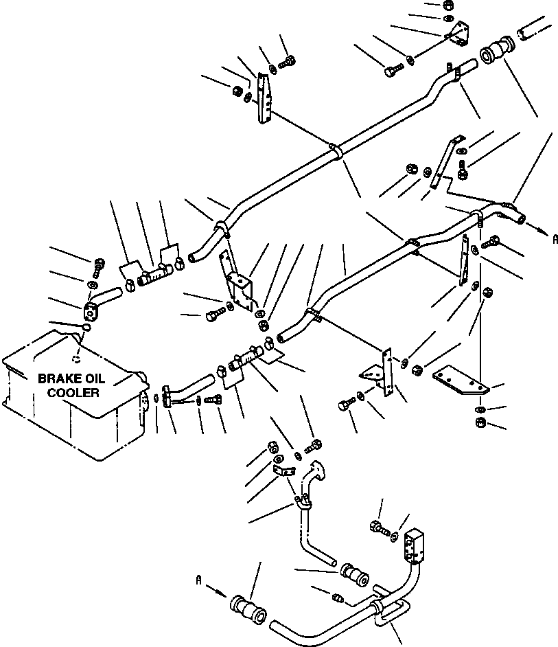 Komatsu parts book diagram for 330M S/N A10190-A10195 (DH637) (SA12V140Z-1): BRAKE COOLING PIPING - 3