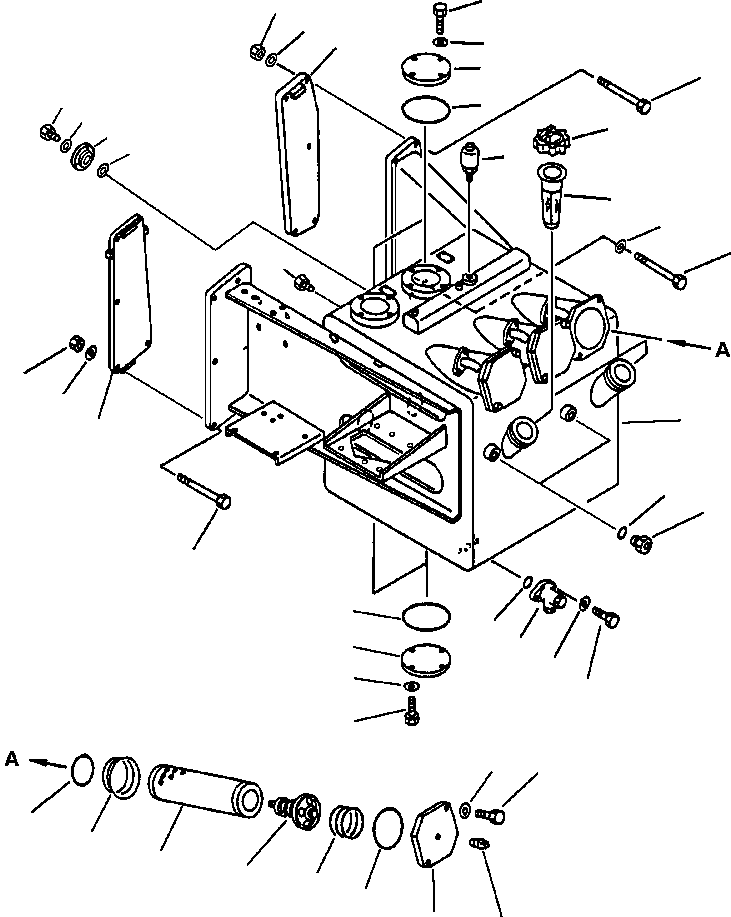 Komatsu parts book diagram for 330M S/N A10190-A10195 (DH637) (SA12V140Z-1): HYDRAULIC TANK ASSEMBLY