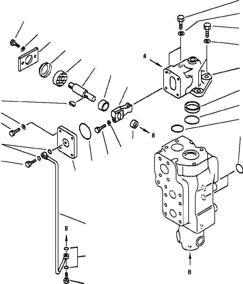 Komatsu parts book diagram for 330M S/N A10190-A10195 (DH637) (SA12V140Z-1): HOIST VALVE - 2 (701-37-19003)