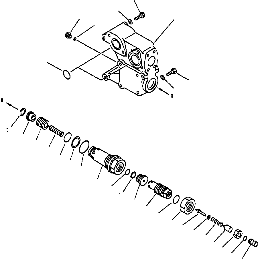 Komatsu parts book diagram for 330M S/N A10190-A10195 (DH637) (SA12V140Z-1): HOIST VALVE - 3 (701-37-19003)