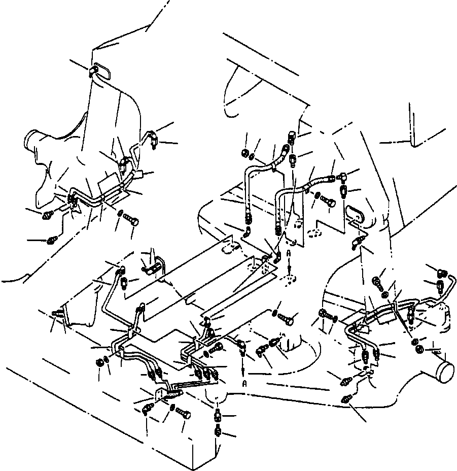 Komatsu parts book diagram for 330M S/N A10190-A10195 (DH637) (SA12V140Z-1): FRONT LUBRICATION PIPING