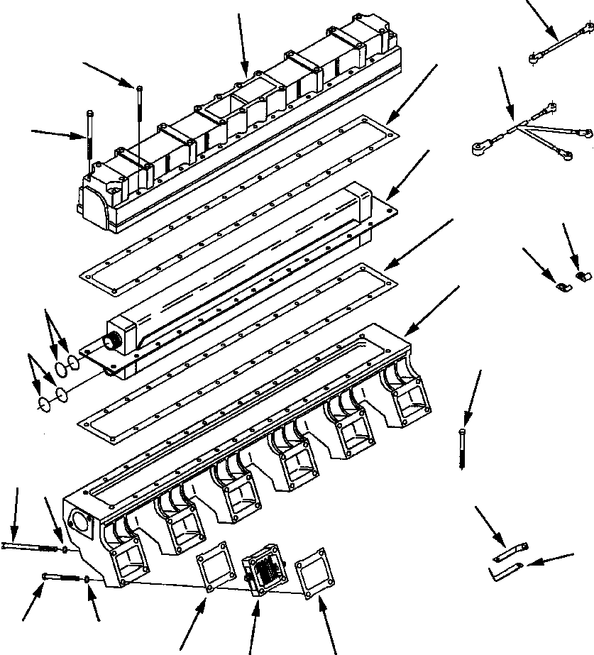 Komatsu parts book diagram for 330M S/N A10190-A10195 (DH637) (SA12V140Z-1): AFTERCOOLER