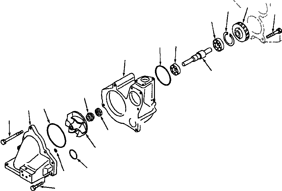 Komatsu parts book diagram for 330M S/N A10190-A10195 (DH637) (SA12V140Z-1): WATER PUMP