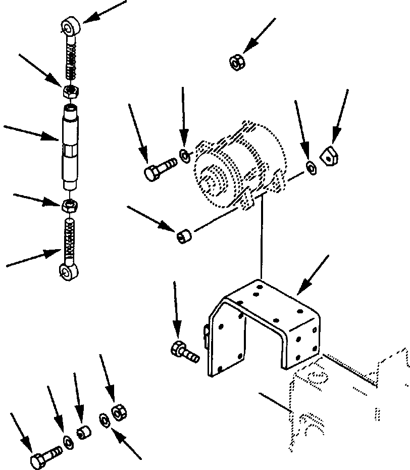 Komatsu parts book diagram for 330M S/N A10190-A10195 (DH637) (SA12V140Z-1): ALTERNATOR MOUNTING