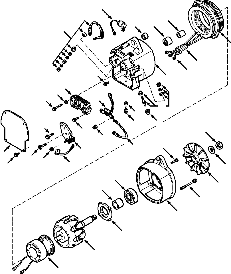 Komatsu parts book diagram for 330M S/N A10190-A10195 (DH637) (SA12V140Z-1): ALTERNATOR 75 AMP - 24 V DELCO-REMY