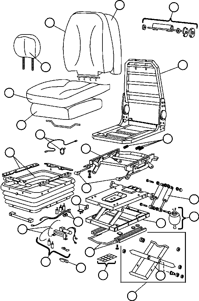 Dump Trucks Komatsu / 330M S/N A10212-UP (DH643) (SA12V140Z-1)(BFP42-3) / OPERATOR SEAT ASSEMBLY (PC0619)(258 : 16297)