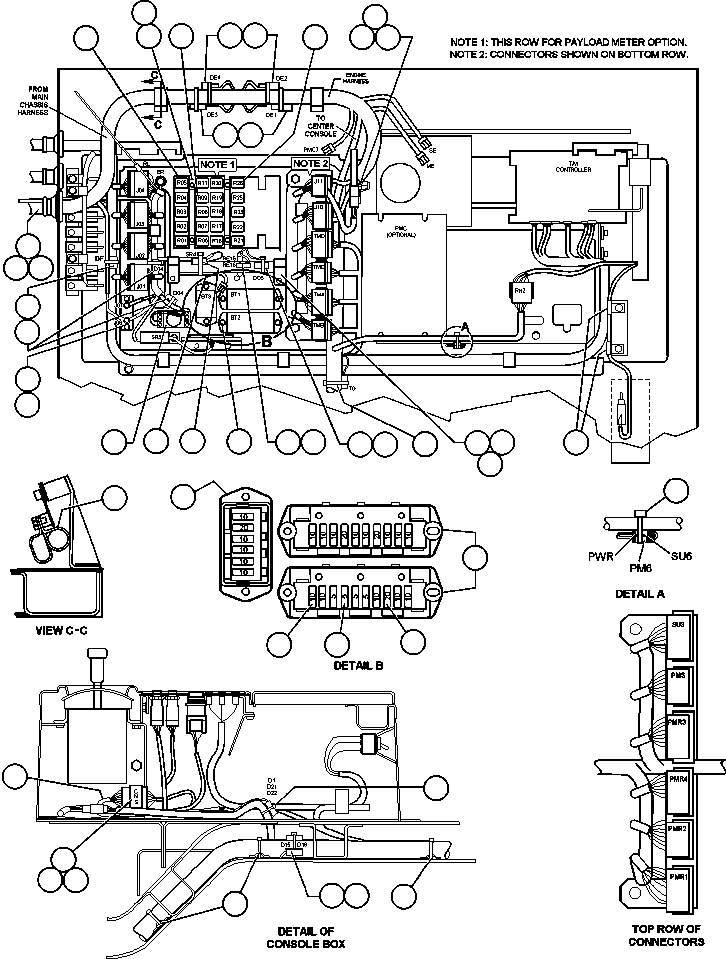 Dump Trucks Komatsu / 330M S/N A10212-UP (DH643) (SA12V140Z-1)(BFP42-3) / WIRING INSTL - REAR CABINET/CENTER CONSOLE(268 : 16218)