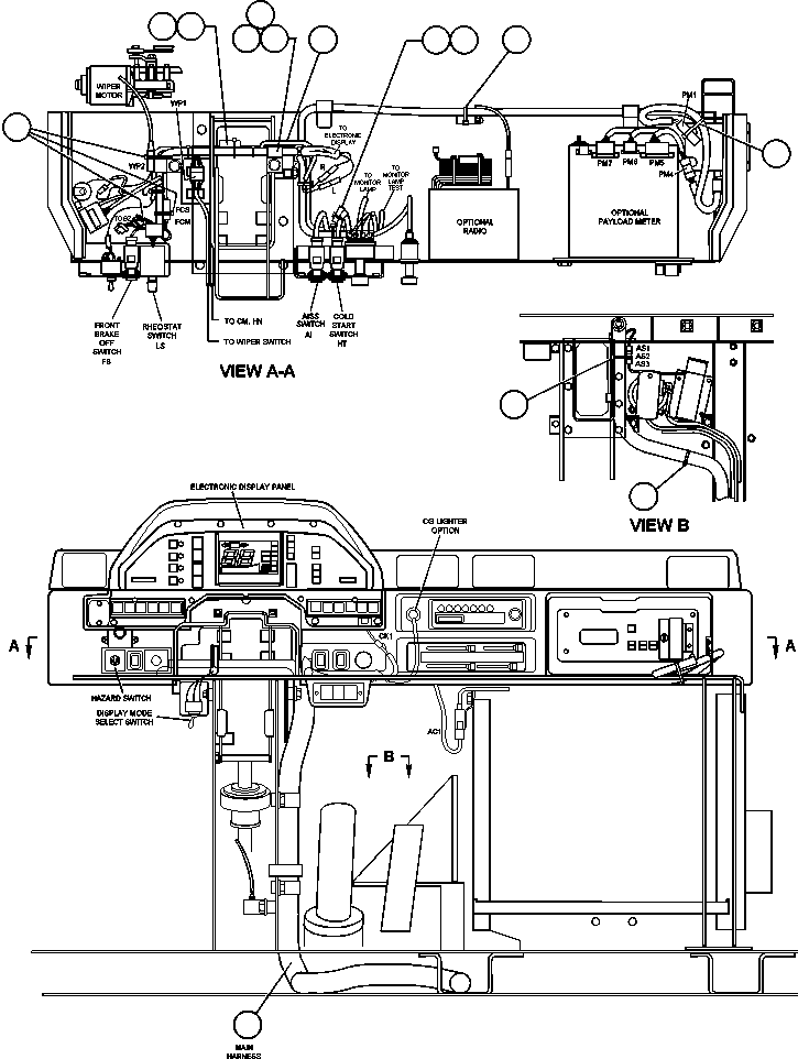 Dump Trucks Komatsu / 330M S/N A10212-UP (DH643) (SA12V140Z-1)(BFP42-3) / WIRING INSTALLATION - DASH - 1(300 : 16222)