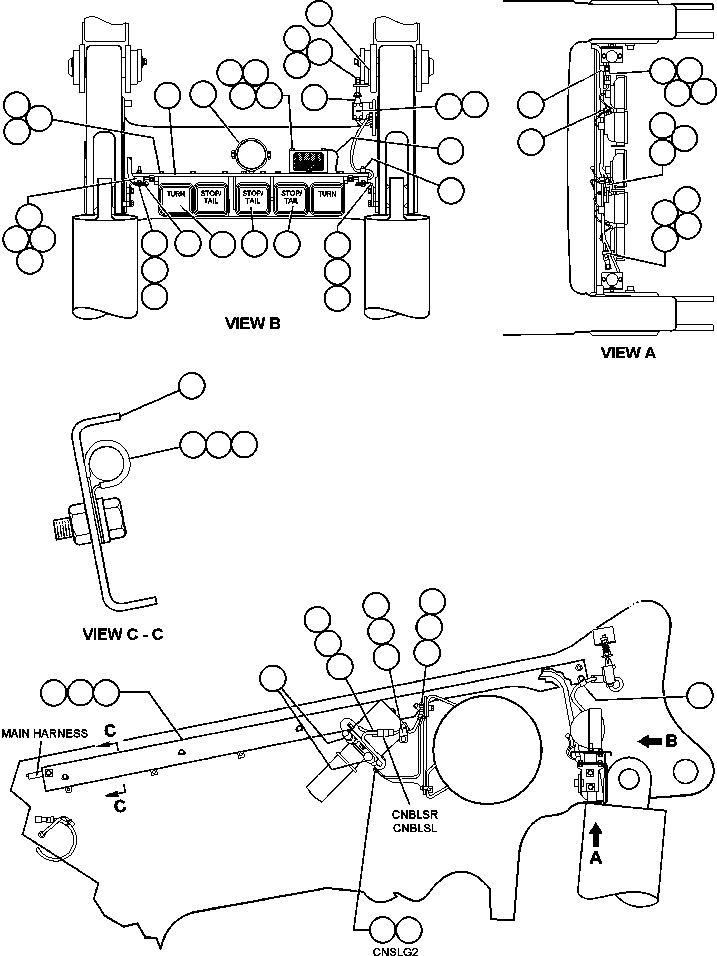 Dump Trucks Komatsu / 330M S/N A10212-UP (DH643) (SA12V140Z-1)(BFP42-3) / WIRING INSTALLATION - FRAME REAR(338 : 16220)