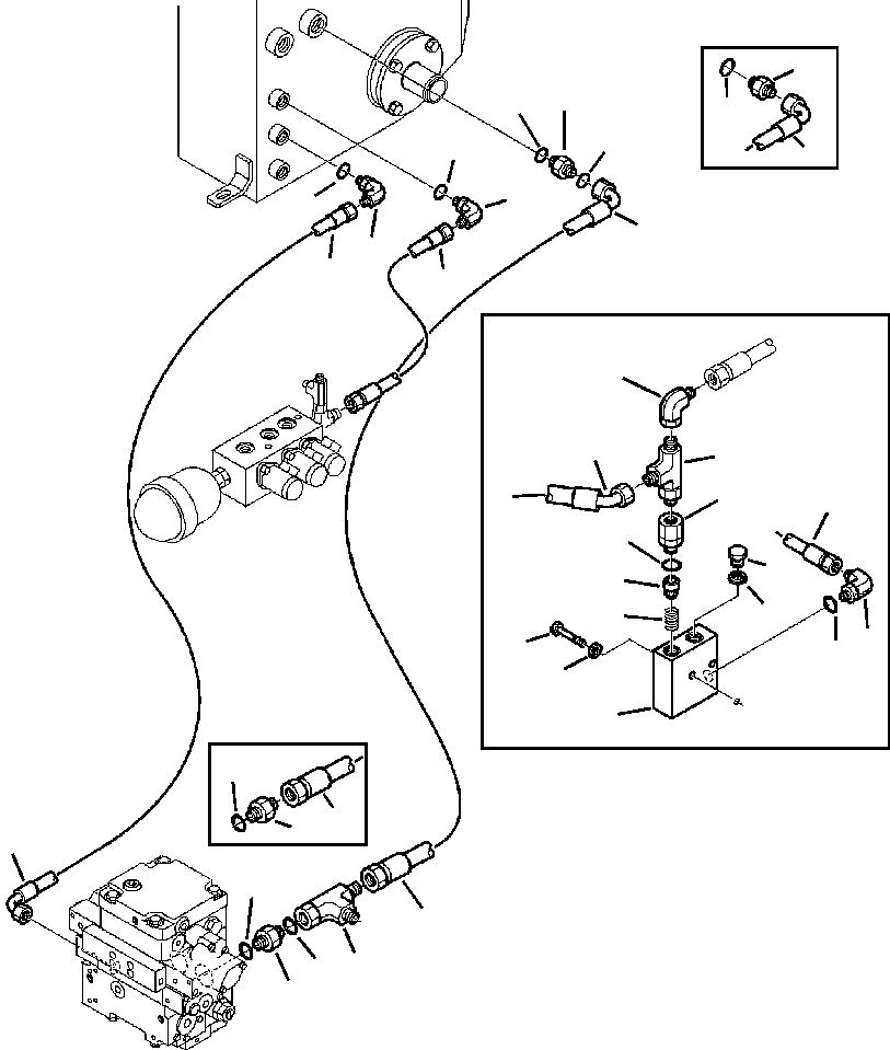 Skid Steer Loaders Komatsu / CK35-1 S/N A40001-UP(CK351) / H1490-6520 HYDRAULIC PIPING OIL COOLER AND RETURN LINE, STANDARD FLOW (1/2)(H-187 : H1490-6520)