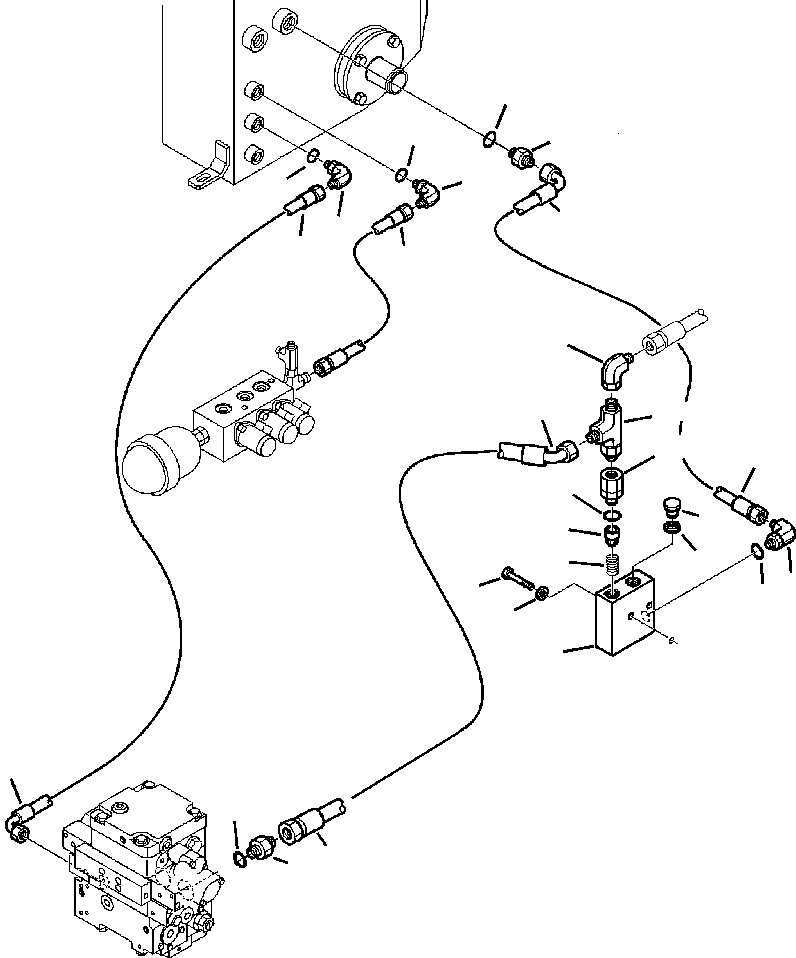 Skid Steer Loaders Komatsu / CK35-1 S/N A40001-UP(CK351) / H1495-6520 HYDRAULIC PIPING OIL COOLER AND RETURN LINE, SUPER HIGH FLOW (1/2)(H-191 : H1495-6520)