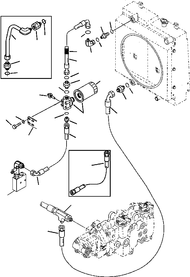 Skid Steer Loaders Komatsu / CK35-1 S/N A40001-UP(CK351) / H1500-6525 HYDRAULIC PIPING OIL COOLER AND RETURN LINE (2/2)(H-193 : H1500-6525)