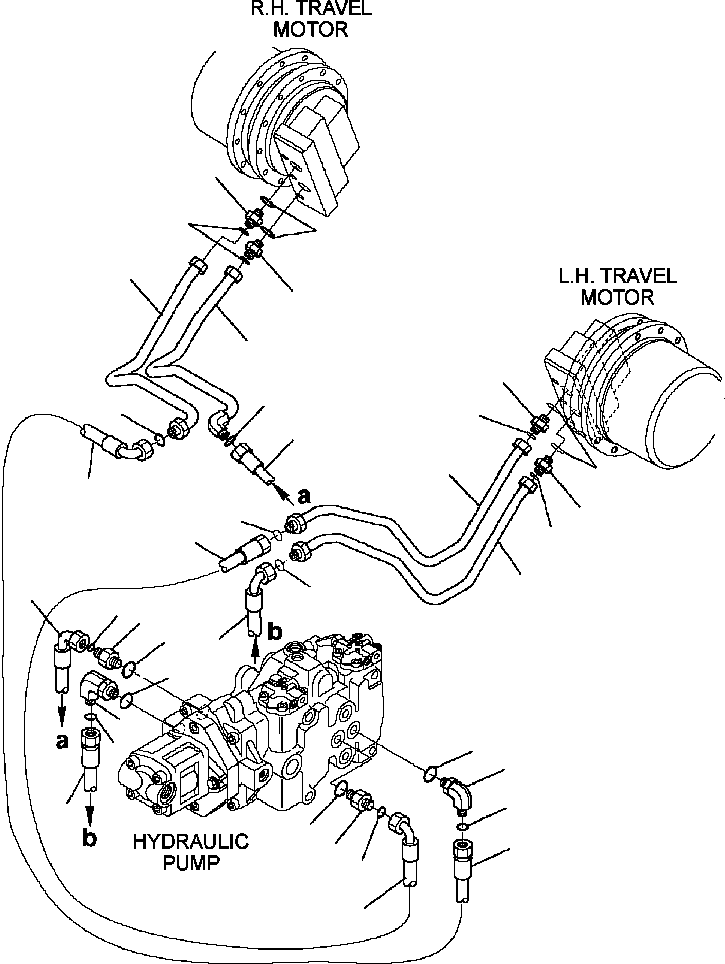 Skid Steer Loaders Komatsu / CK35-1 S/N A40001-UP(CK351) / H1520-6540 HYDRAULIC PIPING TRAVEL MOTOR LINE(H-197 : H1520-6540)