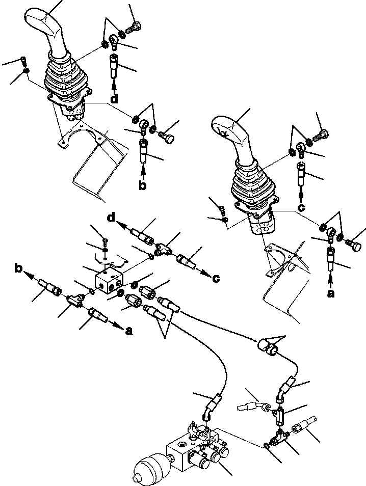 Skid Steer Loaders Komatsu / CK35-1 S/N A40001-UP(CK351) / H1530-6550 HYDRAULIC PIPING SERVO CONTROL LINE (1/2)(H-199 : H1530-6550)