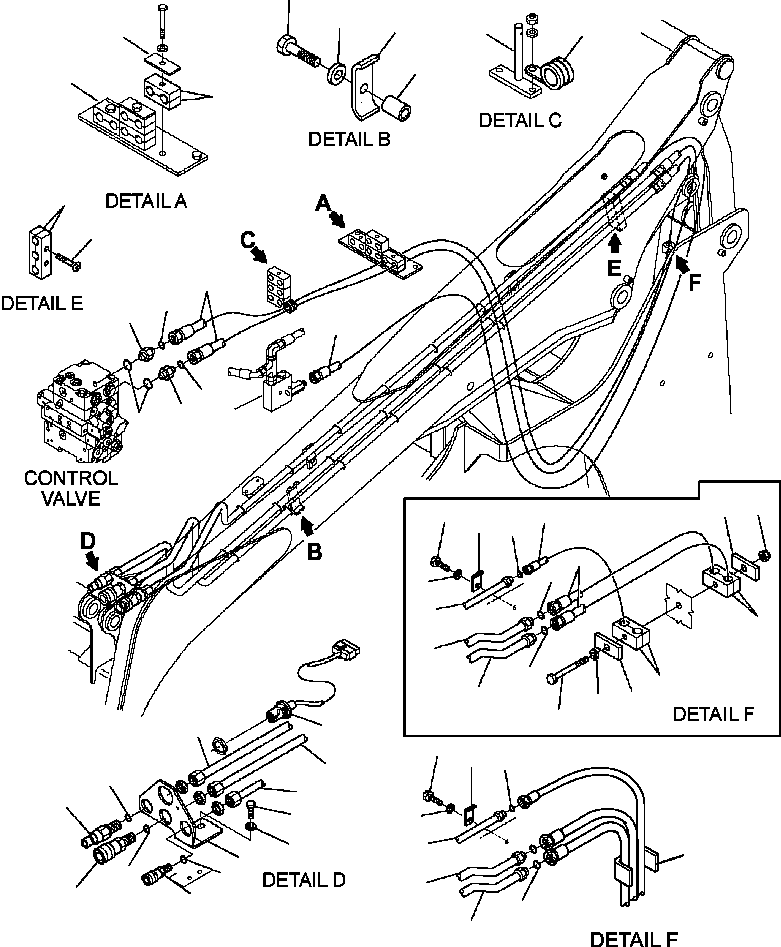 Skid Steer Loaders Komatsu / CK35-1 S/N A40001-UP(CK351) / H1610-6670 HYDRAULIC PIPING ATTACHMENT LINE - HIGH-FLOW(H-217 : H1610-6670)