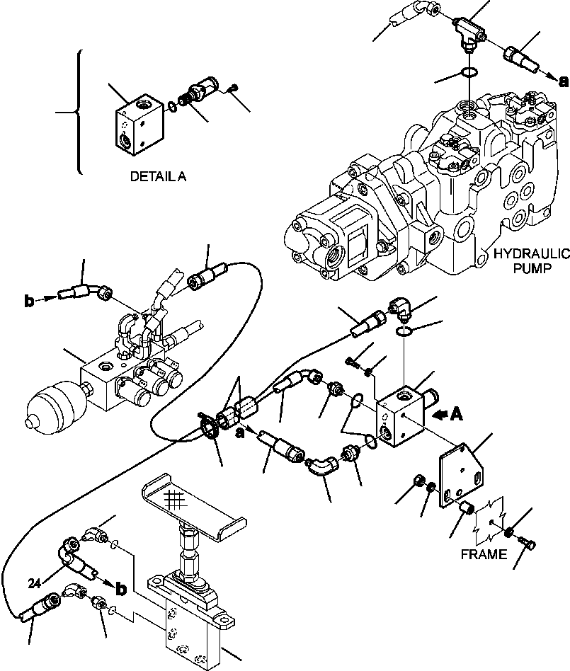 Skid Steer Loaders Komatsu / CK35-1 S/N A40001-UP(CK351) / H1660-6730 HYDRAULIC PIPING ATTACHMENT LINE - OVERRIDE(H-233 : H1660-6730)