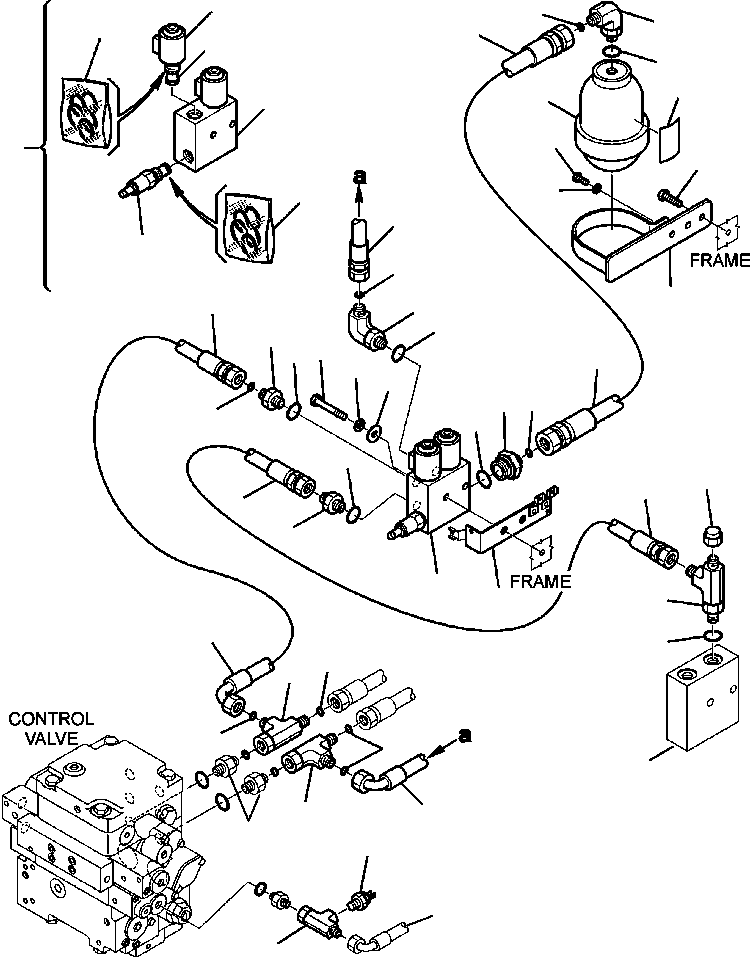 Skid Steer Loaders Komatsu / CK35-1 S/N A40001-UP(CK351) / H1670-6800 HYDRAULIC PIPING RIDE CONTROL(H-235 : H1670-6800)