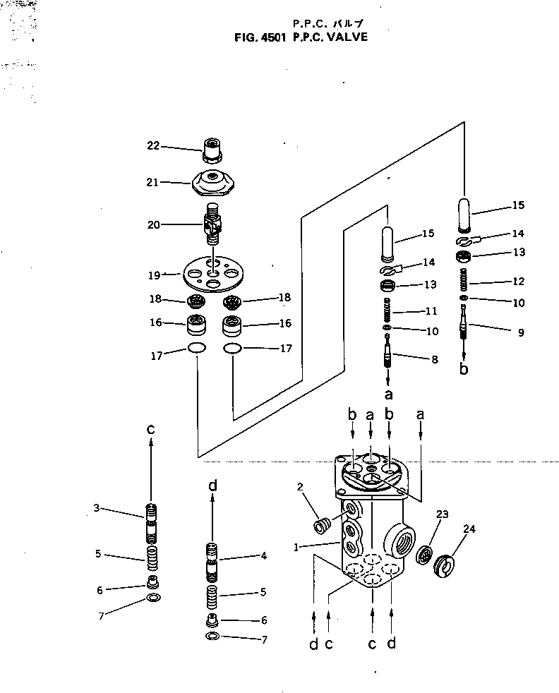 Bulldozers Komatsu / D31E-20 S/N 40087-42000 & A40523-UP(D31E_20) / P.P.C. VALVE(4501 : 40023)