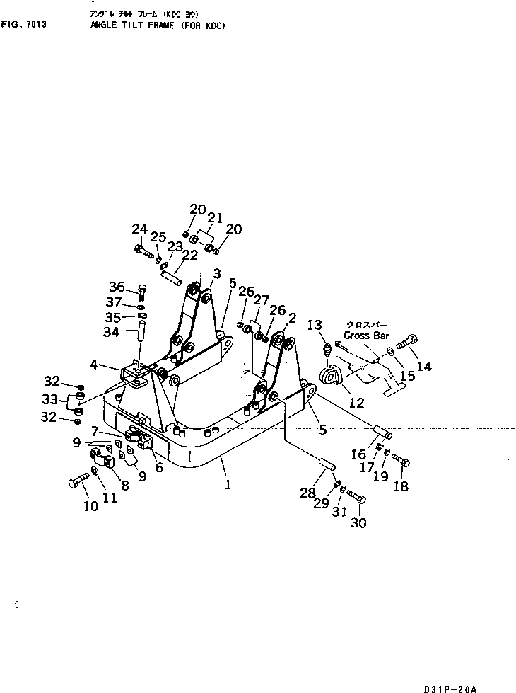 Bulldozers Komatsu / D31E-20 S/N 40087-42000 & A40523-UP(D31E_20) / ANGLE TILT FRAME (FOR KDC)(7013 : 70003)