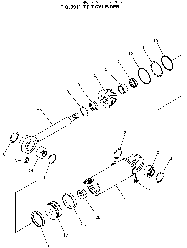 Bulldozers Komatsu / D31E-20 S/N 40087-42000 & A40523-UP(D31E_20) / TILT CYLINDER(7021 : 70004)
