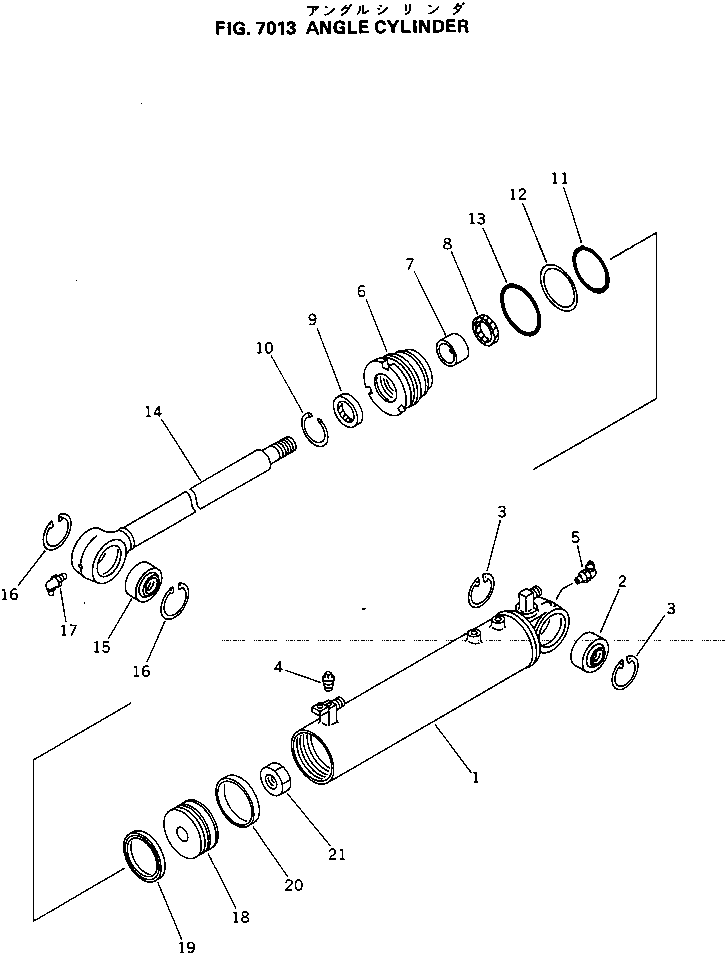 Bulldozers Komatsu / D31E-20 S/N 40087-42000 & A40523-UP(D31E_20) / ANGLE CYLINDER(7031 : 70005)