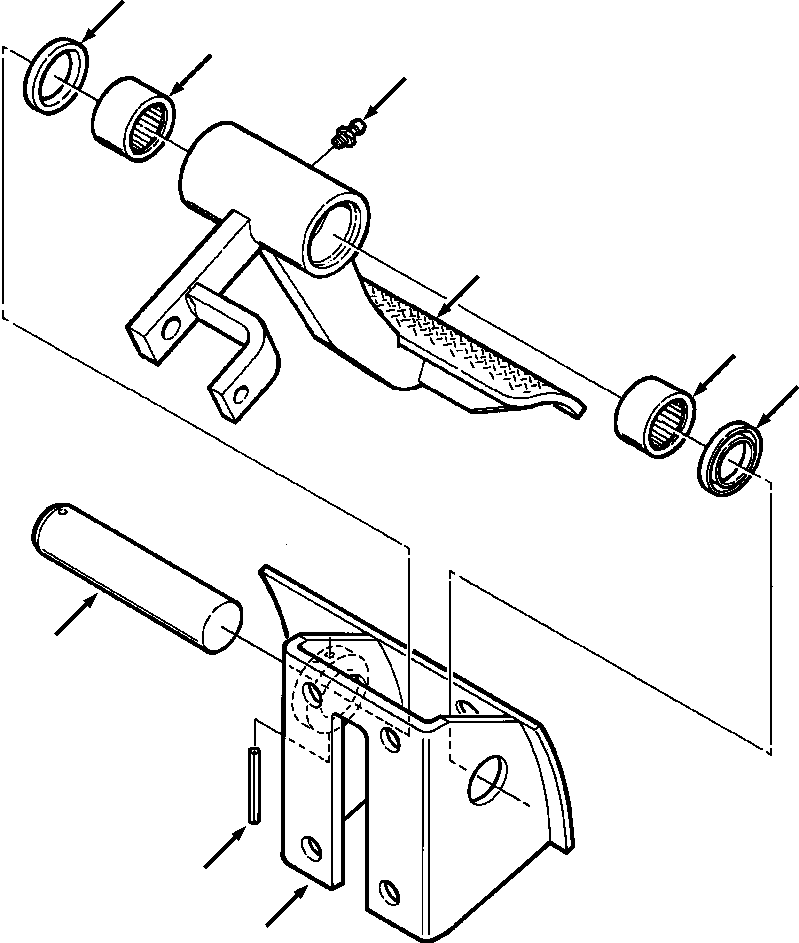 Bulldozers Komatsu / D38E-1/P-1 S/N P085501-P085798(D38EP1) / BRAKE/DECELERATOR PEDAL AND BRACKET(04-010 : 04ADD32E.002)