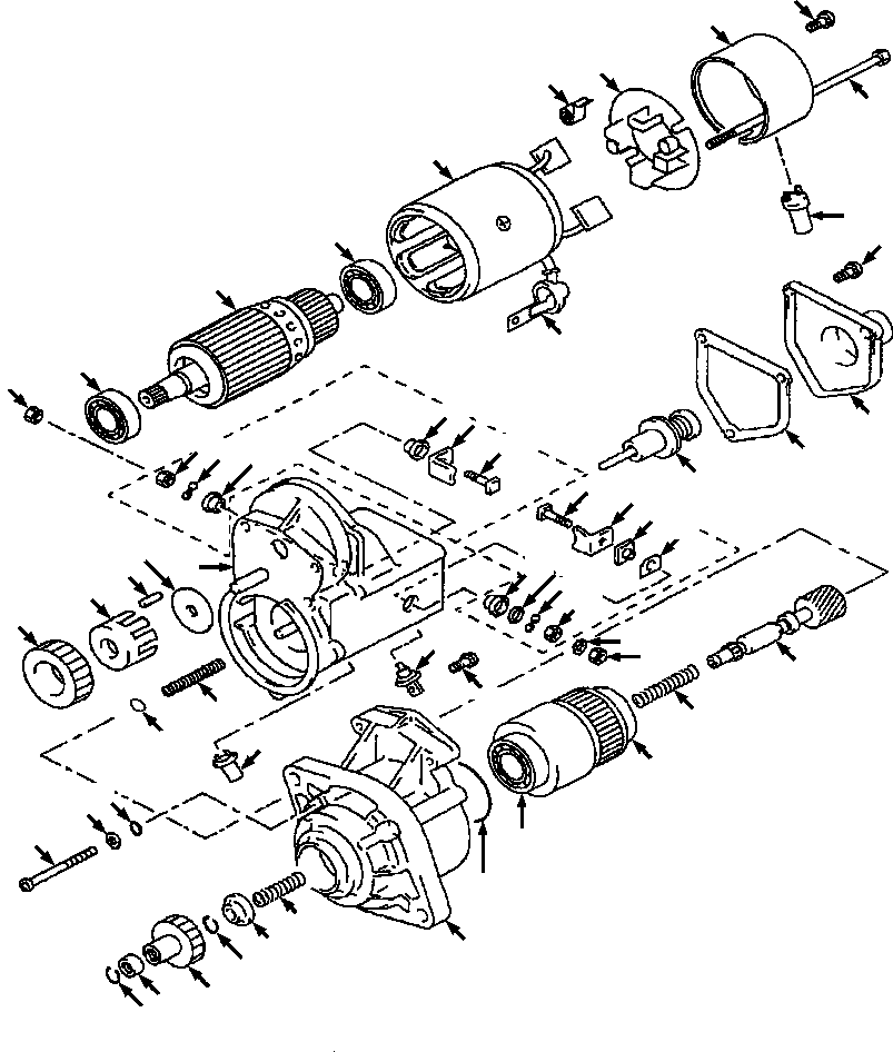 Bulldozers Komatsu / D38E-1/P-1 S/N P085501-P085798(D38EP1) / CRANKING MOTOR(08-024 : 08AVD32E.001)