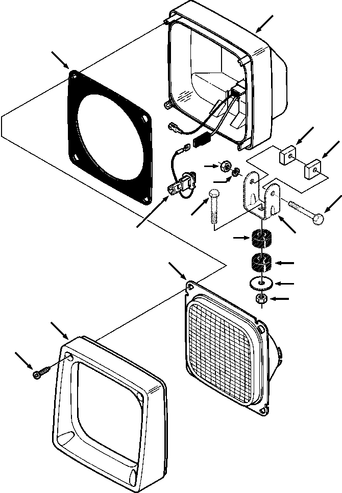 Bulldozers Komatsu / D38E-1/P-1 S/N P085501-P085798(D38EP1) / WORK LIGHT WITH ROPS CANOPY(08-030 : 08BHTD9H.001)