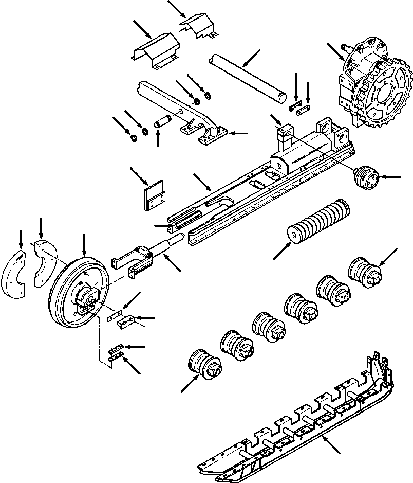 Bulldozers Komatsu / D38E-1/P-1 S/N P085501-P085798(D38EP1) / UNDERCARRIAGE D38E-1(14-002 : 14ADD38E.001)