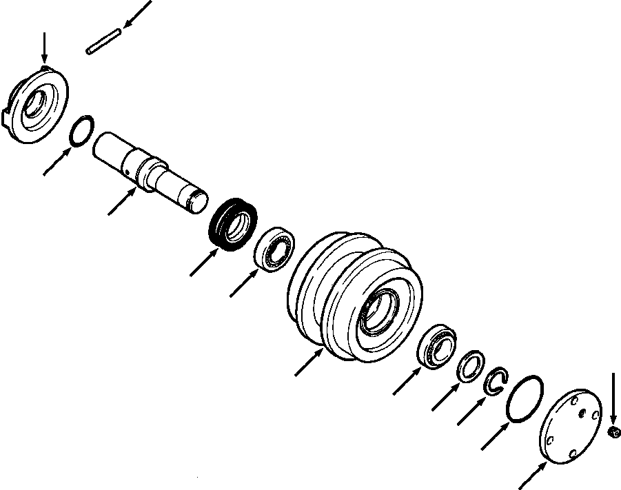 Bulldozers Komatsu / D38E-1/P-1 S/N P085501-P085798(D38EP1) / TOP IDLER(14-010 : 14BMTD9H.001)