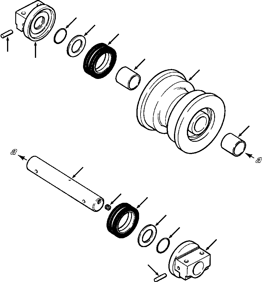 Bulldozers Komatsu / D38E-1/P-1 S/N P085501-P085798(D38EP1) / TRACK ROLLER(14-012 : 14BRTD8H.001)