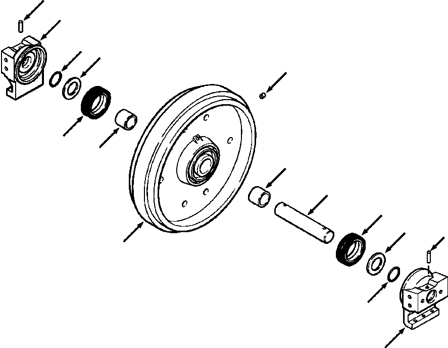 Bulldozers Komatsu / D38E-1/P-1 S/N P085501-P085798(D38EP1) / FRONT IDLER(14-014 : 14AVTD7H.001)