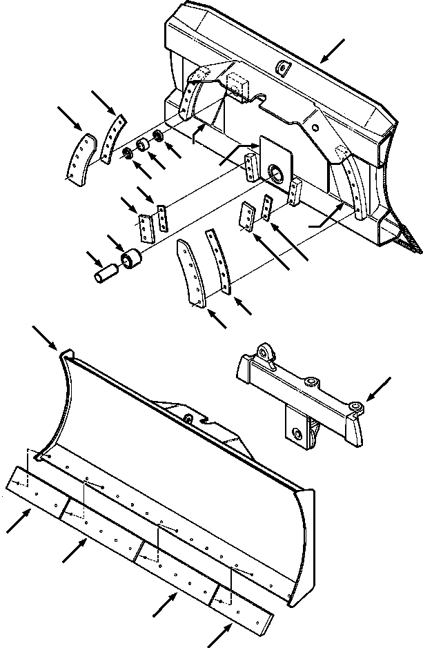 Bulldozers Komatsu / D38E-1/P-1 S/N P085501-P085798(D38EP1) / BLADE AND ANGLING FRAME D38E-1(17-006 : 17AVTD8H.001)