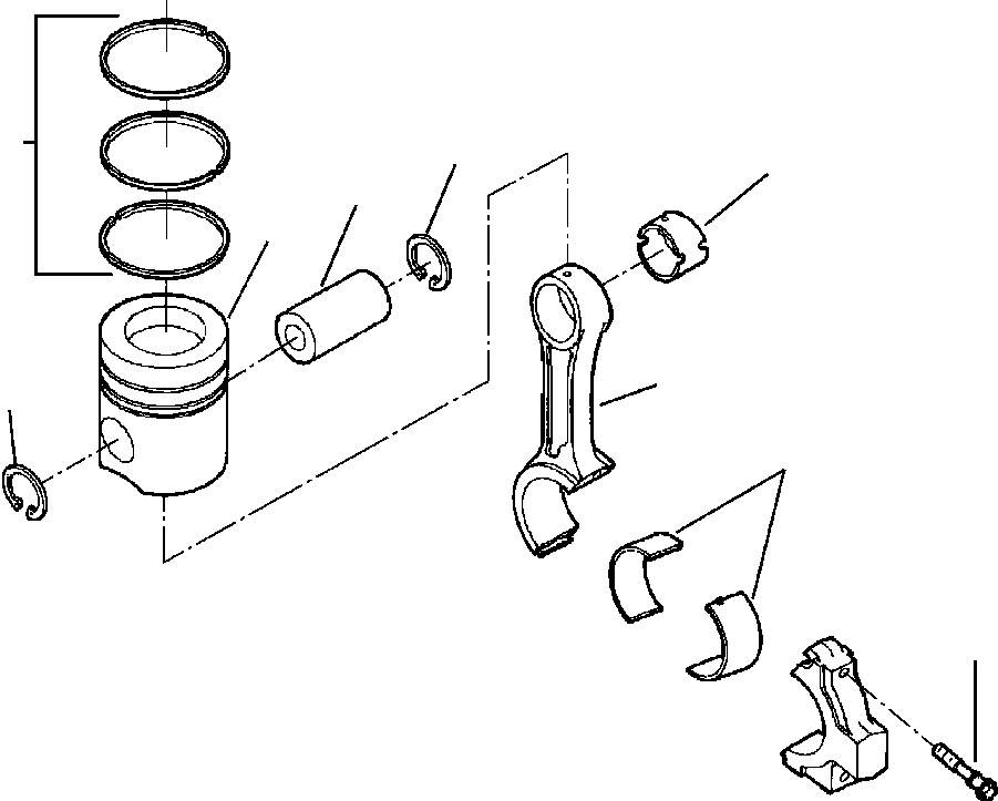 Bulldozers Komatsu / D38E-1A/P-1A S/N P086301-UP(D38EP1A) / FIG. A2126-A1A1 CONNECTING ROD AND PISTON(A-026 : A2126-A1A1)