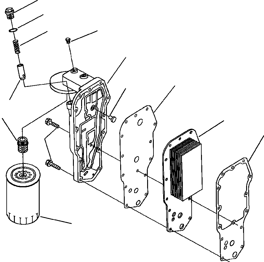 Bulldozers Komatsu / D38E-1A/P-1A S/N P086301-UP(D38EP1A) / FIG. A3112-A1A3 LUBRICATING OIL COOLER(A-040 : A3112-A1A3)