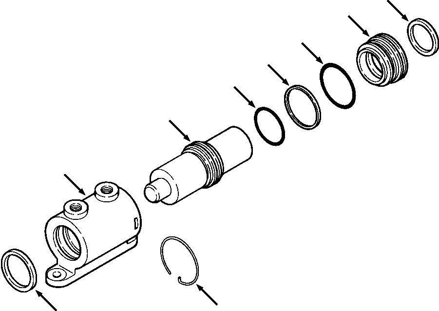Bulldozers Komatsu / D38E-1A/P-1A S/N P086301-UP(D38EP1A) / FIG. F2300-03A0 STEERING CYLINDER(F-024 : F2300-03A0)