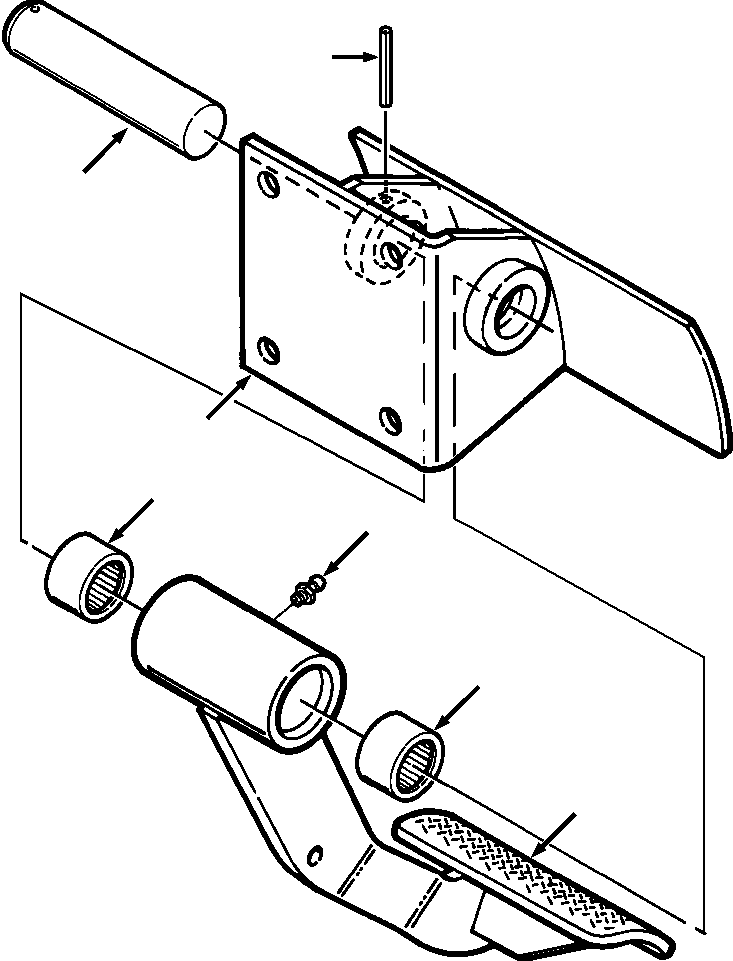 Bulldozers Komatsu / D38E-1A/P-1A S/N P086301-UP(D38EP1A) / FIG. K2400-06A1 SECONDARY BRAKE PEDAL AND BRACKET(K-086 : K2400-06A1)