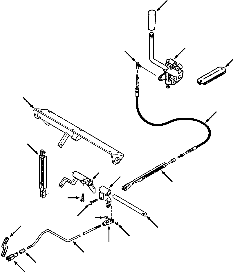 Bulldozers Komatsu / D39E-1A/P-1A S/N P096338-UP(D39EP1A) / FIG. B0000-01A0 ENGINE CONTROLS(B-002 : B0000-01A0)