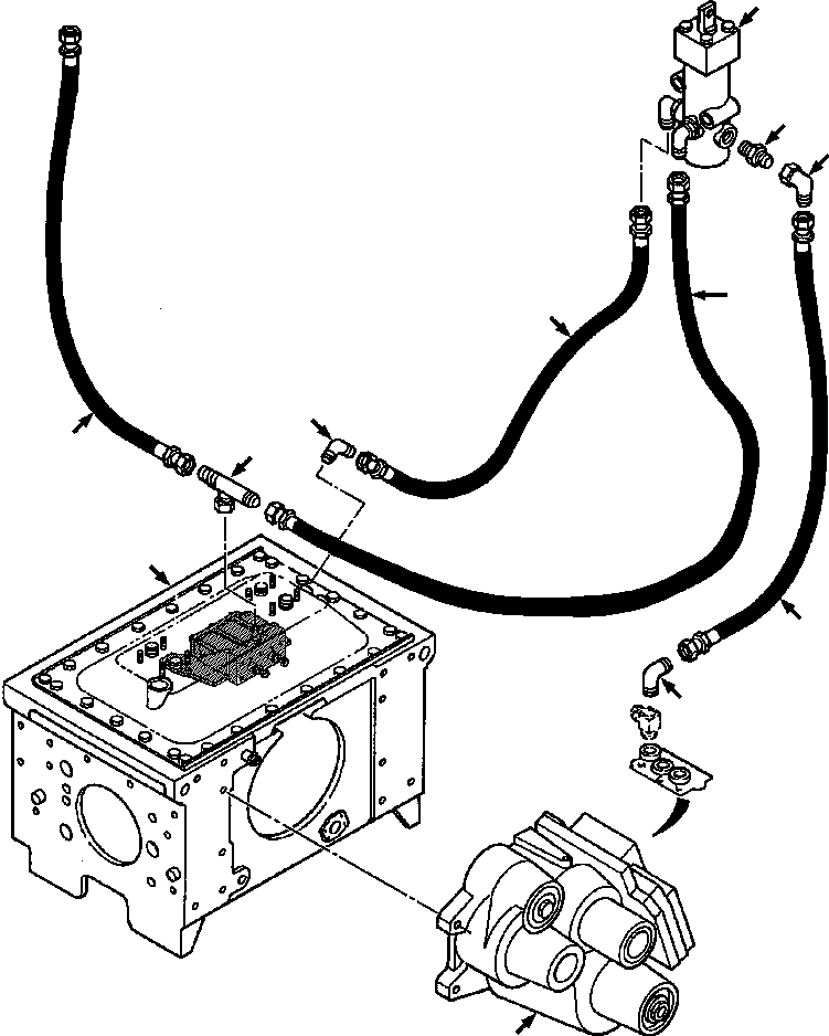 Bulldozers Komatsu / D39E-1A/P-1A S/N P096338-UP(D39EP1A) / FIG. F2300-04A3 DRIVE TRAIN PIPING - BRAKE VALVE LINES(F-034 : F2300-04A3)