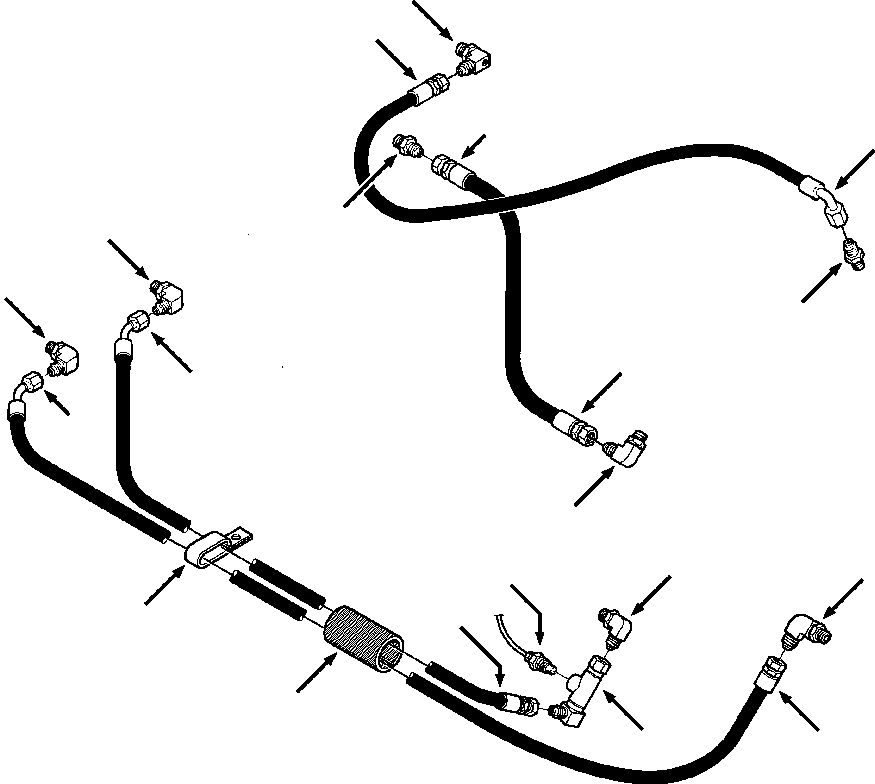 Bulldozers Komatsu / D39E-1/P-1 S/N P095872-P096337(D39EP1EM) / DRIVE TRAIN PIPING CONVERTER LINES(07-006 : 07BHTD9H.006)
